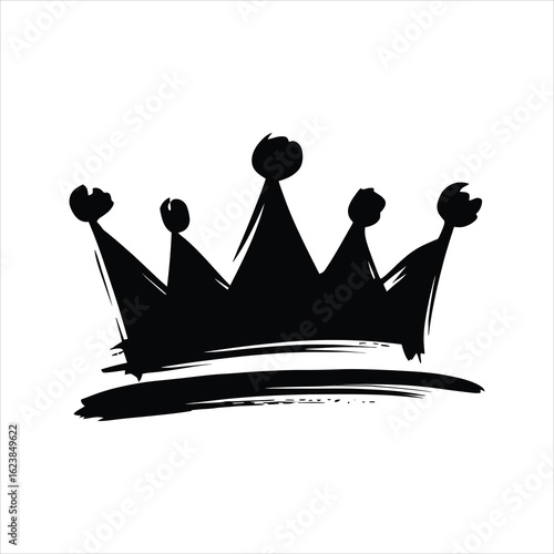 Hand-Drawn Crown Silhouette Vector – Minimal Royal Sketch Logo	