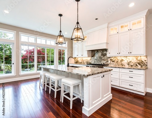 Bright, spacious kitchen with views