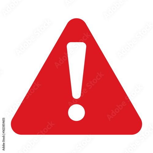 Hazard warning attention sign with exclamation mark symbol in a red triangle. Danger, red Attention icon. Vector illustration EPS 10