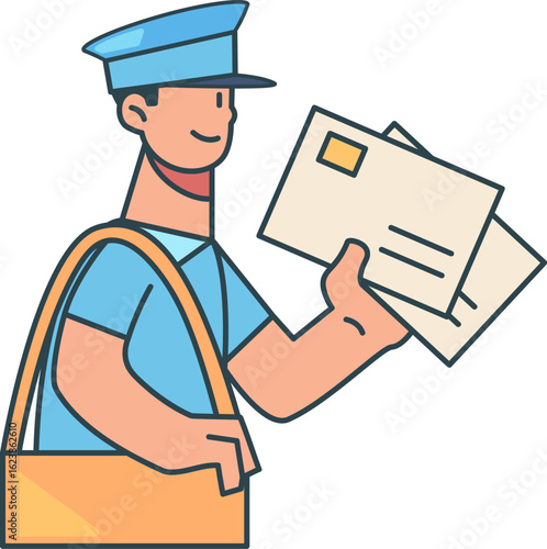 The mailman delivers letters