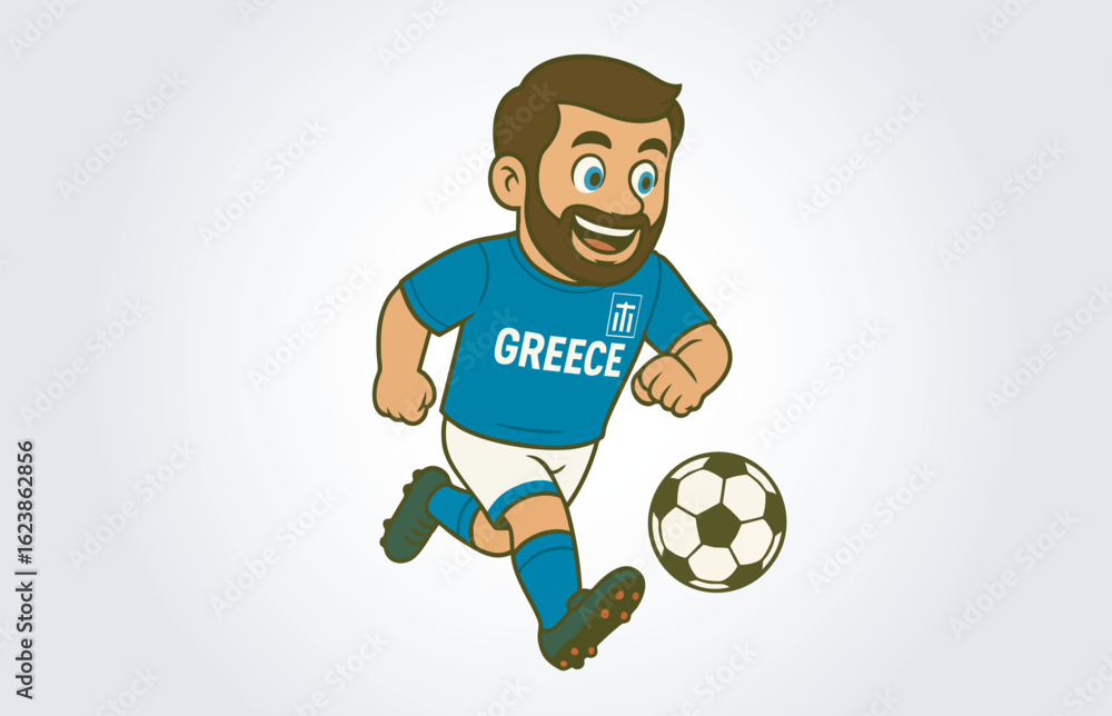 Greece Soccer or Football Player Mascot Cartoon Character Template Greece Soccer or Football Player Mascot Cartoon Character Template
