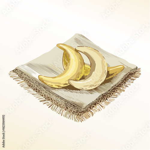  Vanillekipferl auf alter Serviette