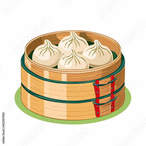 Dim Sum in Bambuskorb