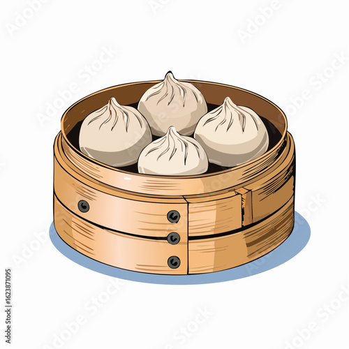 Dim Sum in Bambuskorb