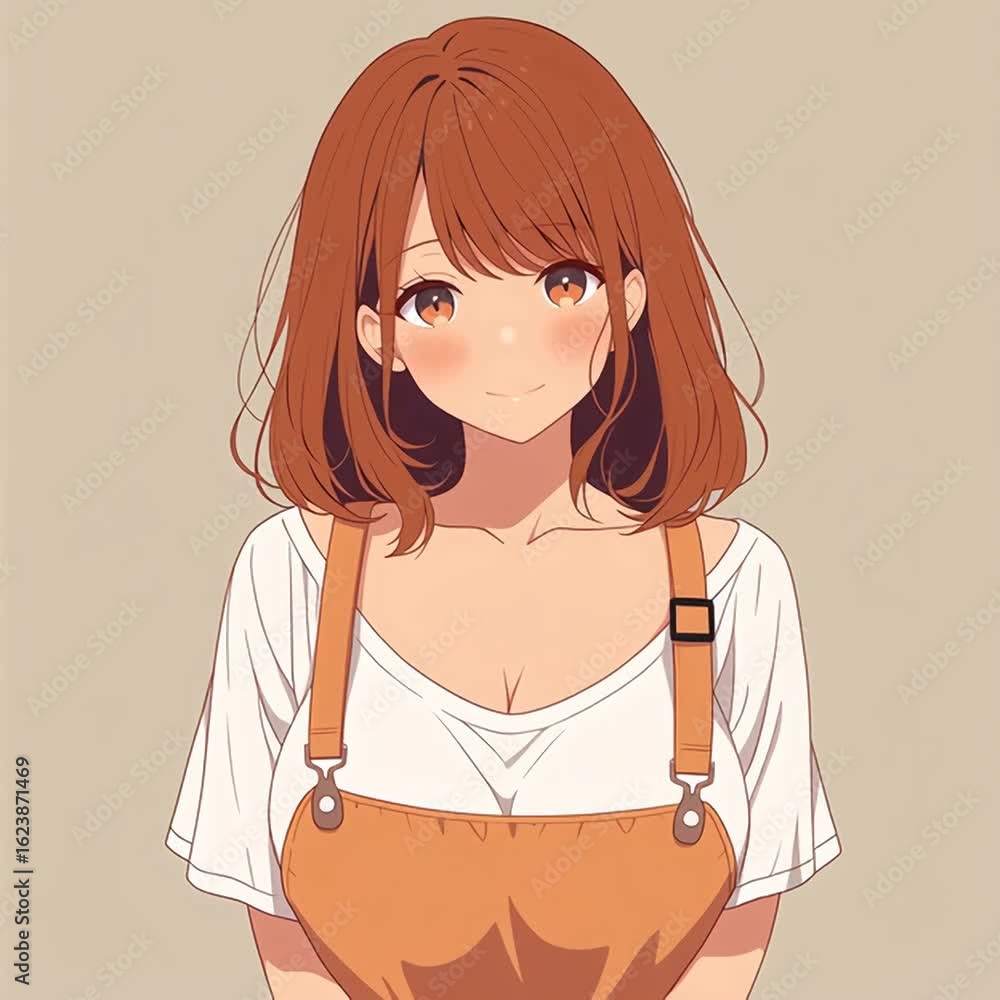 アニメ調の美少女の切り抜き用動画素材 アニメ調の美少女の切り抜き用動画素材