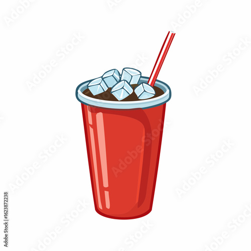 Cola-Becher mit Trinkhalm