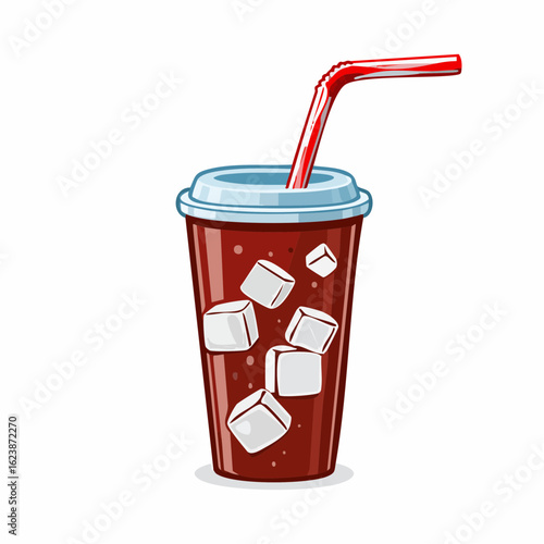 Cola-Becher mit Trinkhalm