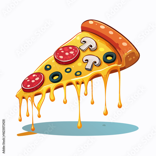  Pizza mit geschmolzenem Käse