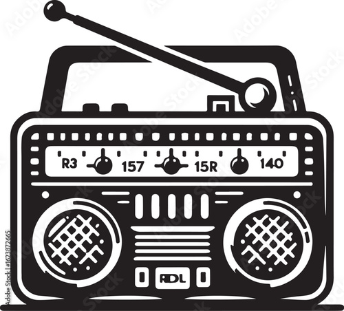 retro radio vector illustration