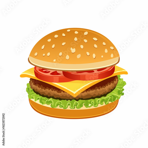 Cheeseburger im Comicstil