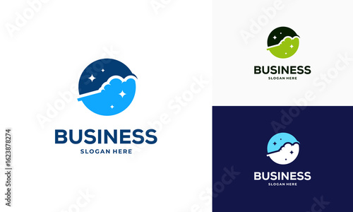 Circle Dynamic Cloud logo designs concept vector, Technology logo symbol icon