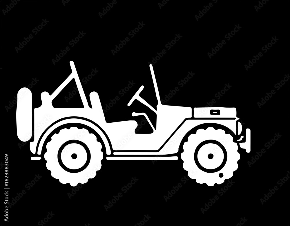 Naklejka premium vintage car icon, vintage car line art - simple line art of vintage car, perfect for vintage car logos and icons,Vector drawing of a vintage car