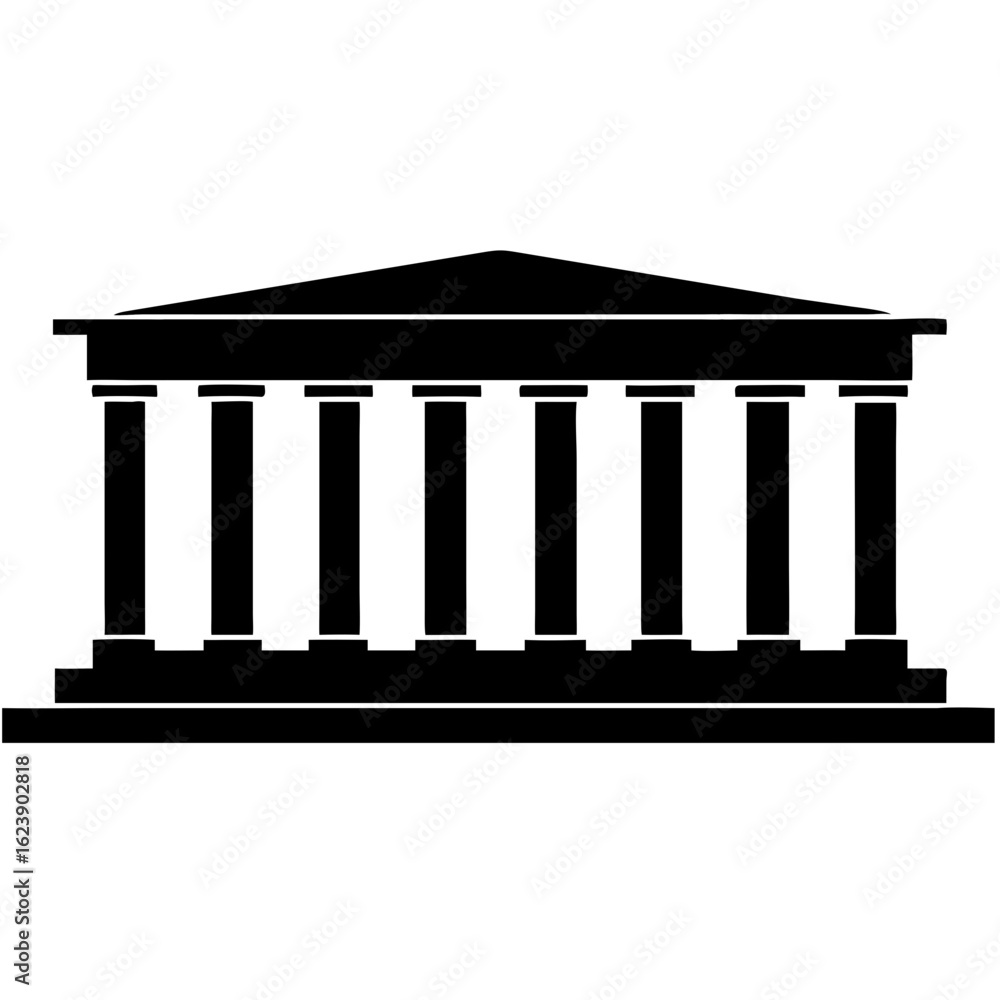 Fototapeta premium creative details Greek Temple Icon Vector Illustration 