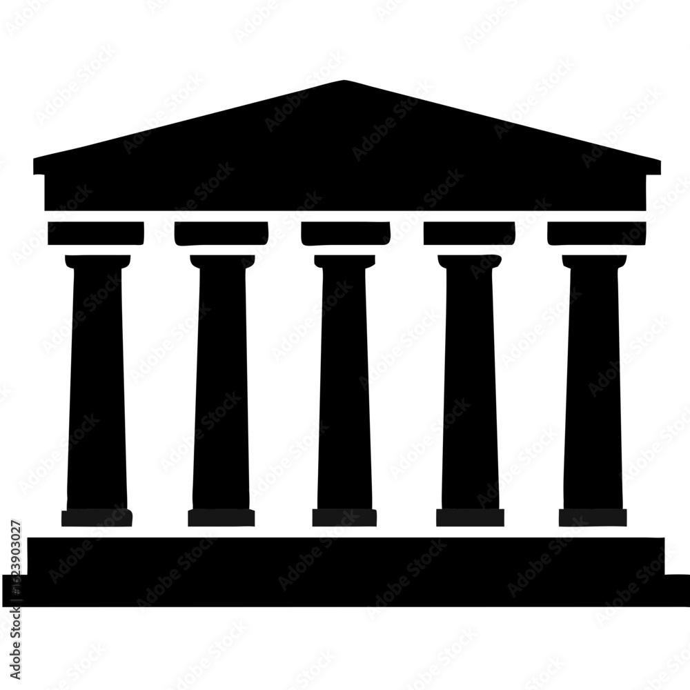 Fototapeta premium creative details Greek Temple Icon Vector Illustration 