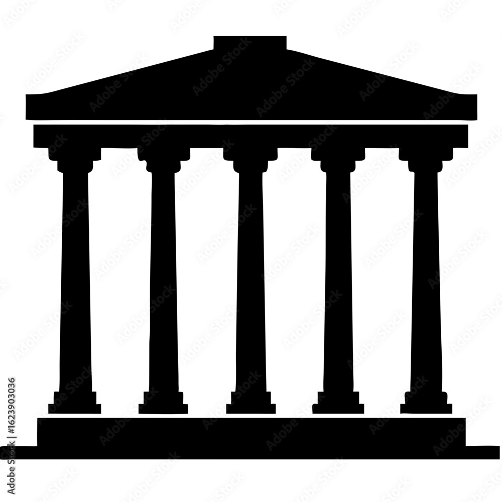 Fototapeta premium creative details Greek Temple Icon Vector Illustration 