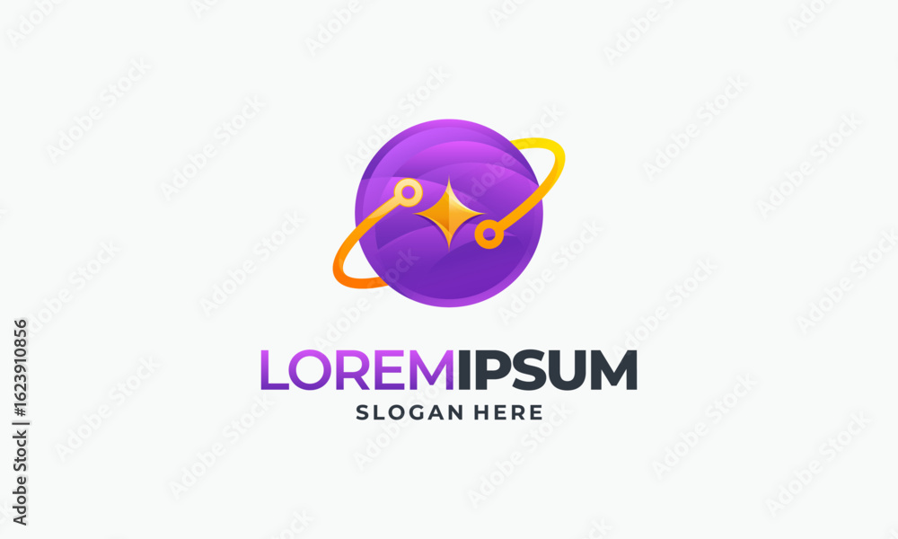 Obraz premium Modern World Tech Logo Design Template vector