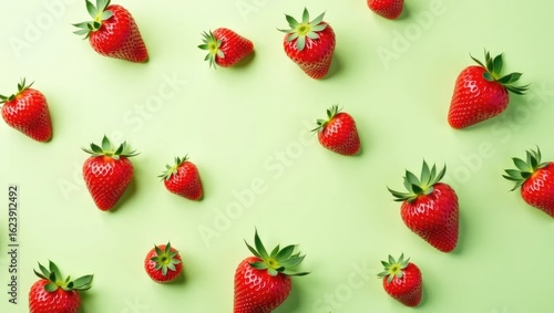 Fresh Strawberry Pattern on Colorful Backgrounds