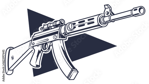 Stylized assault rifle drawing