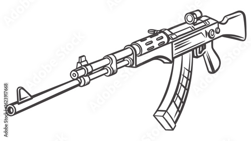 Stylized assault rifle drawing