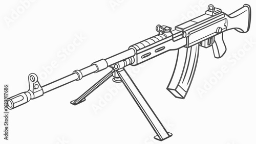 Outline of a rifle with bipod legs