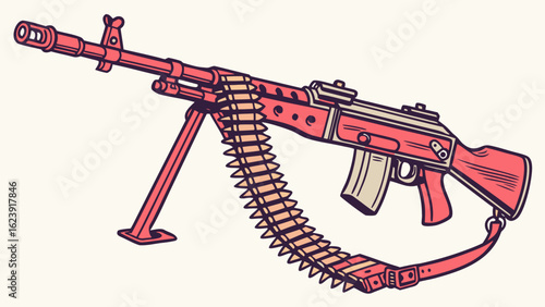 Illustration of a light machinegun