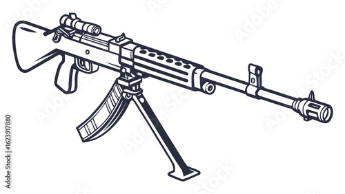 Detailed rifle with bipod image