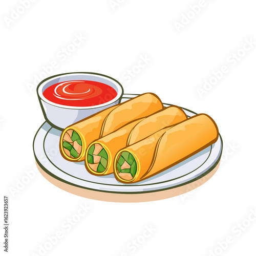 Frühlingsrollen mit Dip
