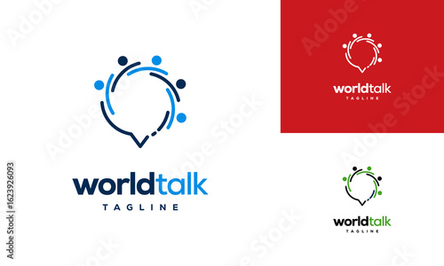 World Forum logo designs concept vector, World Talk logo symbol designs, Discuss symbol