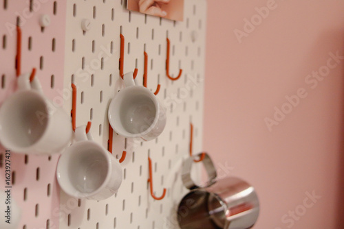 Stylish Pegboard with Hanging Cups and Hooks Ikea
