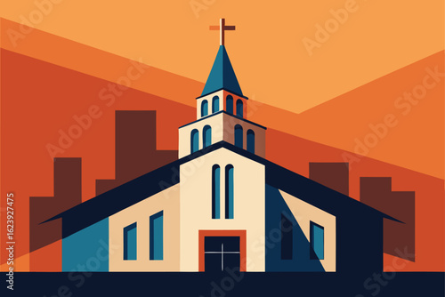 stylized-modern-church-building-with-cross-symbol-.eps