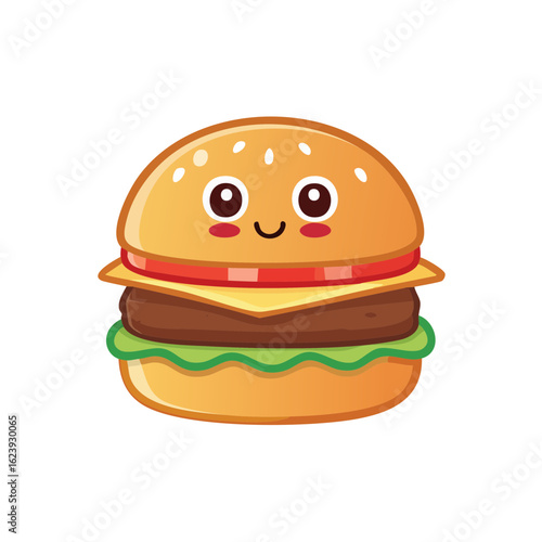 Cute Cartoon Hamburger Char...