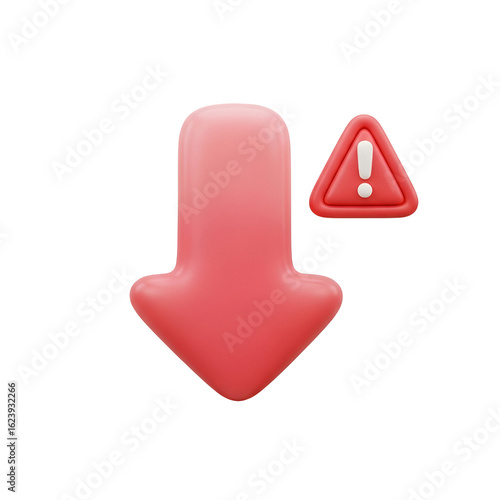 Download Error: Warning Down Arrow
