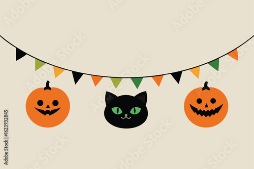 reusable-felt-garland-with-pumpkins--cats--and-bat.eps