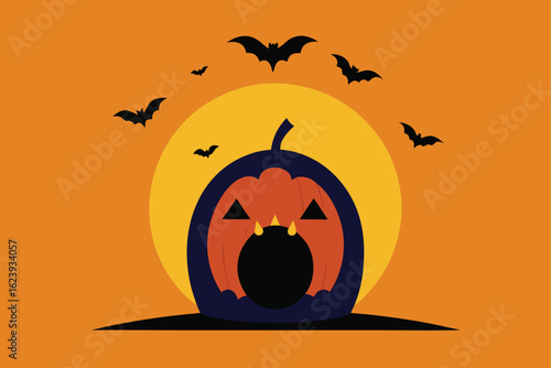 halloween background with pumpkin