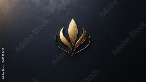 A luxurious salon logo featuring gold accents against a dark background with glowing accents