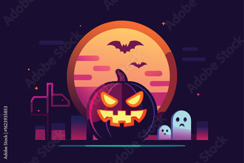 halloween background with pumpkin