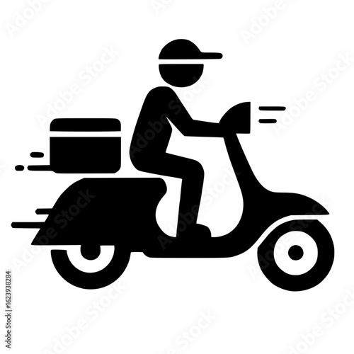 Motorcycle Accident Icon with Rider Falling Isolated
