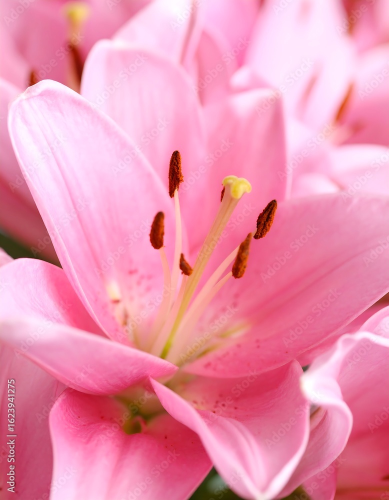 Fototapeta premium Close-up of delicate pink lilies (3)