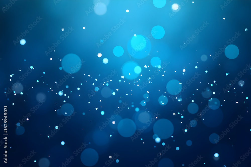 Obraz premium Abstract Blue Bokeh Lights Background with Sparkling Effects