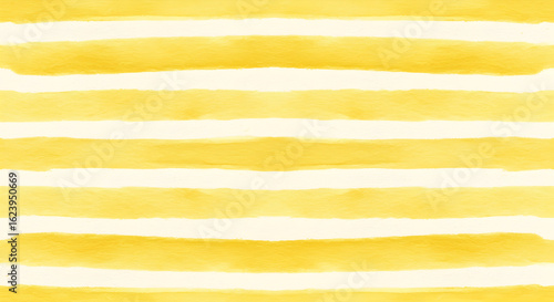 A beautiful seamless pattern showcasing watercolor yellow stripes in a sunny Mediterranean style