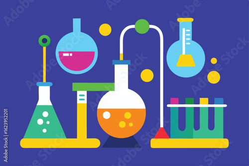 science experiments with lab equipment  .eps