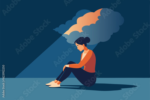 sad woman sitting on the floor with storm cloud ab (1).eps