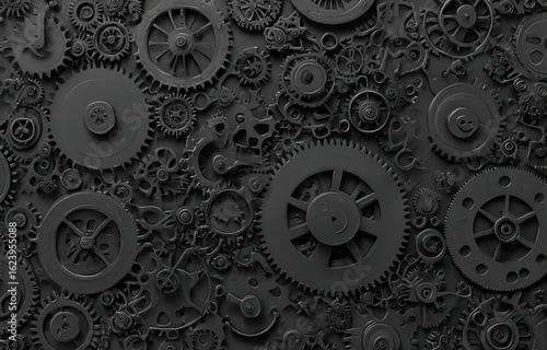 Wallpaper Mural Complex Interlocking Gears Pattern Background Torontodigital.ca