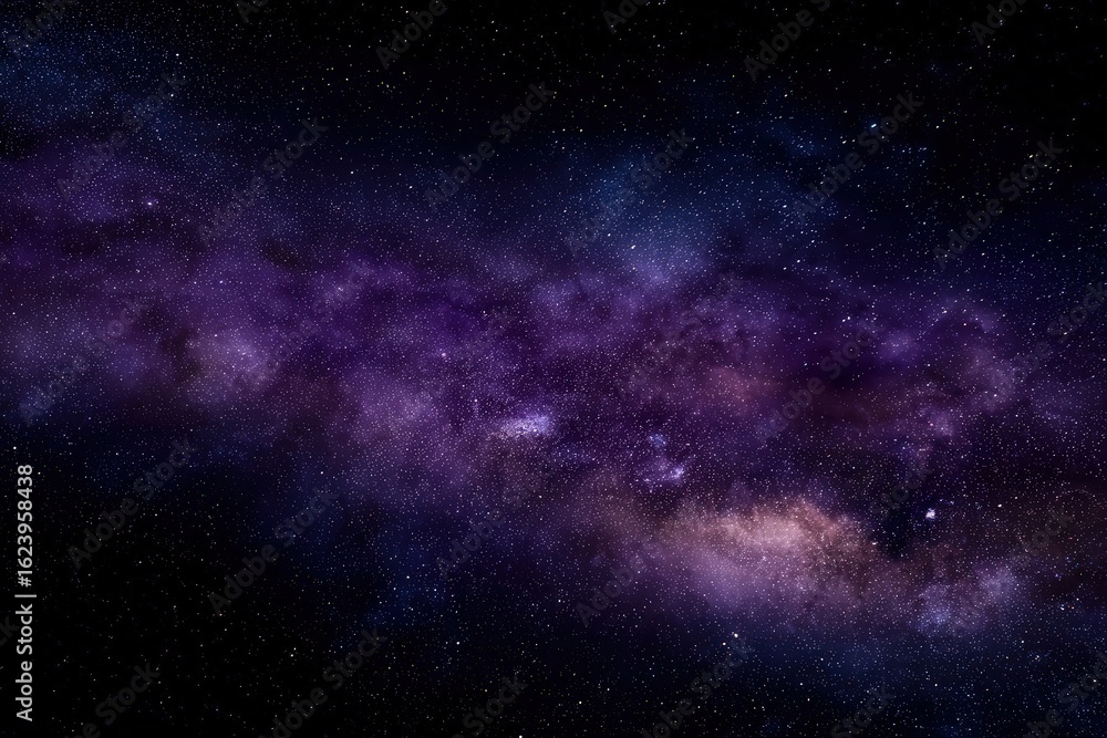Obraz premium Dark Purple and Violet Nebulae Space Background