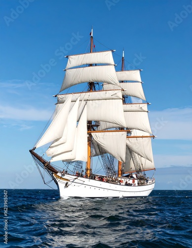 Classic sailing ship on open water