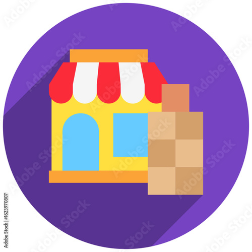 Bulk Order rounded flat color, mini illustration icon. use for modern concept, print, UI, UX kit, web and app development. Vector related to commerce, retail, marketing and shopping.