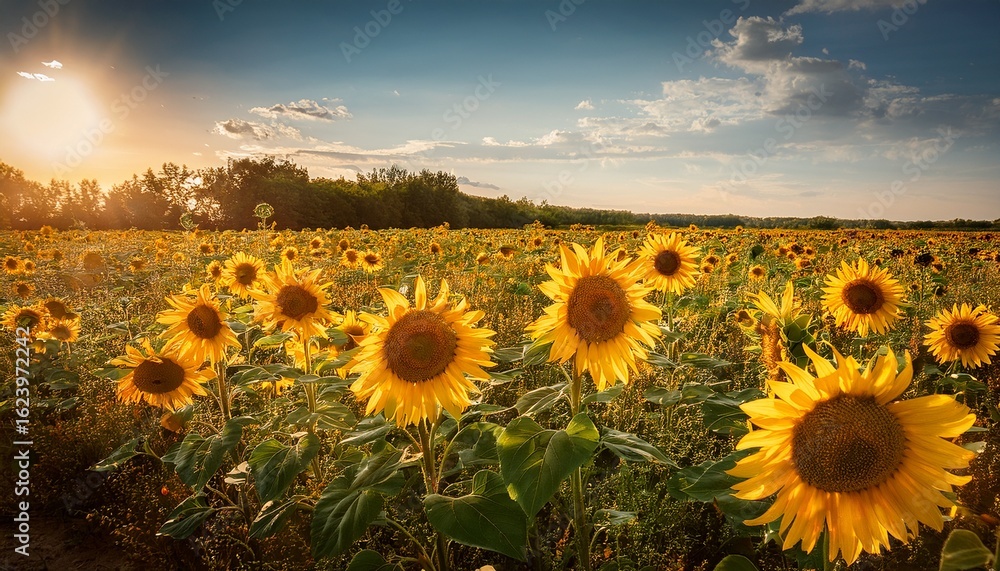 Obraz premium sunflowers on a summer day in field
