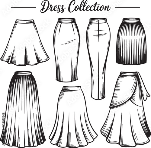 Fashion Skirt Designs Illustration
