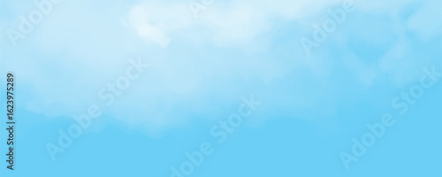 Abstract Watercolor shades blurry and defocused Cloudy Blue Sky Background, blurred and grainy Blue powder explosion on white background, Classic hand painted Blue watercolor background for design.