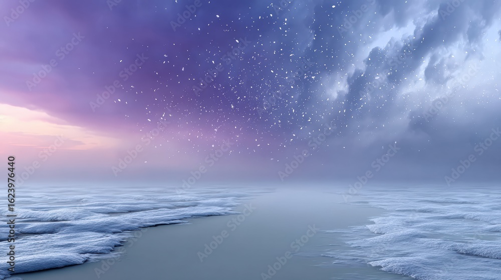 Fototapeta premium Explore the Captivating Serenity of a Frozen Lake Dusted with Snow and Ice Beyond Your Wildest Imagination